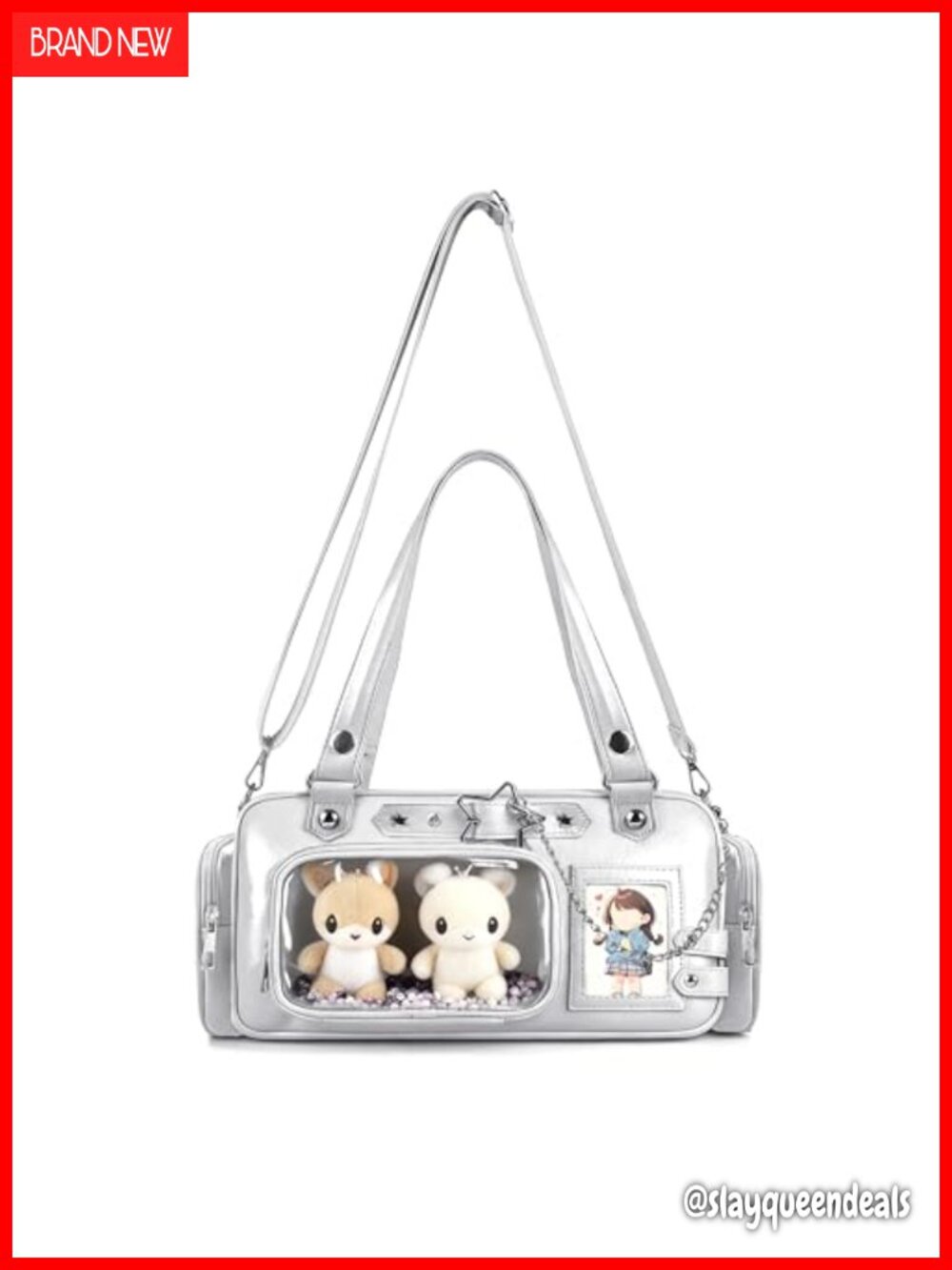 Y2K Ita Bag Crossbody Clear Display PU Leather Kawaii Pin Bag